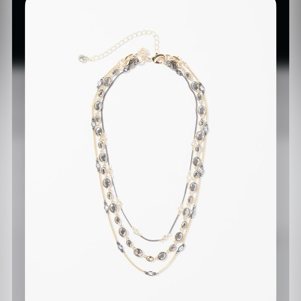WHBM gold - hematite crystal convertible necklace